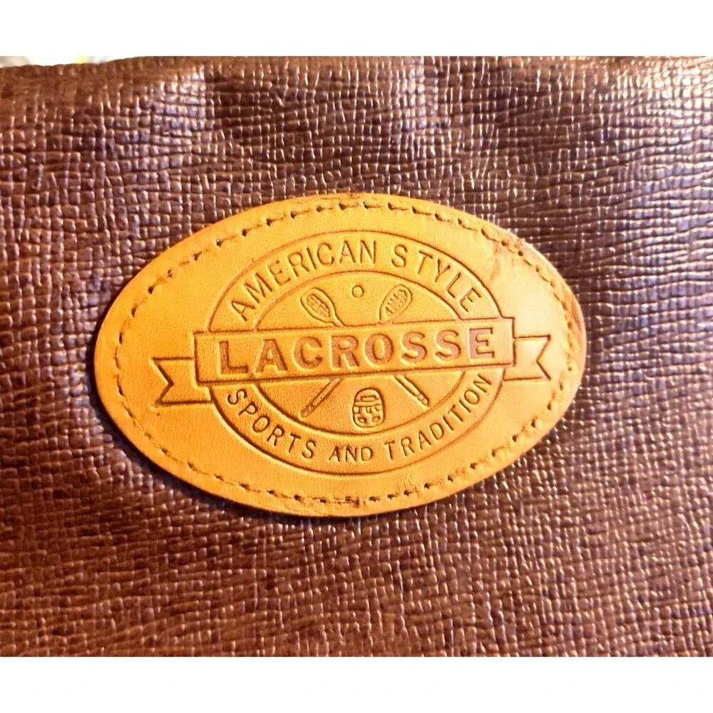 American Style Lacrosse Mens Shaving Toiletry Travel Bag Brown Leather  12x7x4